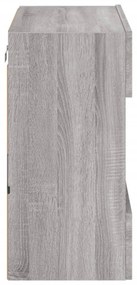 szürke sonoma színű fali TV-szekrény LED-ekkel 58,5x30x60,5 cm