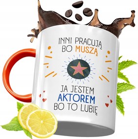 Narancssárga Bögre Színésznek Ajándék fényképes nyomtatással