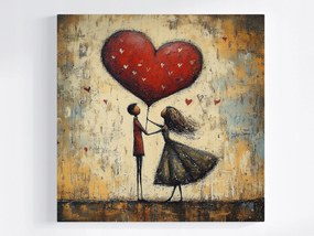 Poszter Pár Szerelem Szív Ajándék Absztrakt Grafika 80x80