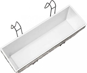 2 db szürke polyrattan erkély virágtartó 50 cm
