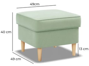 Uszak lábtartó, bársony, zöld