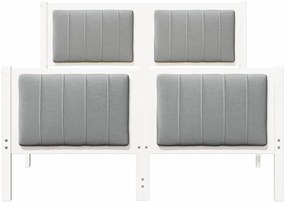 Ágykeret Fehér és világosszürke 120 x 200 cm Tömör fenyőfa