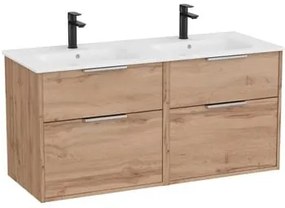 Roca Optica fürdőszobai szekrény dupla mosdóval 120x58x45,5 cm tölgy OPT1202ZO