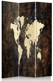 Gario Paraván Világtérkép sötét táblákon Méret: 110 x 170 cm, Kivitelezés: Forgó paraván 360°