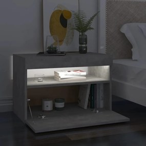 betonszürke TV-szekrény LED-lámpákkal 60 x 35 x 40 cm