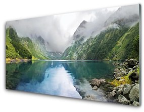 Üvegkép Mountain Lake Landscape 100x50 cm
