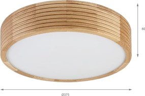 Fürdőszobai mennyezeti lámpatest LINARO 3xE27/15W/230V IP54 tölgy, átmérő 37 cm