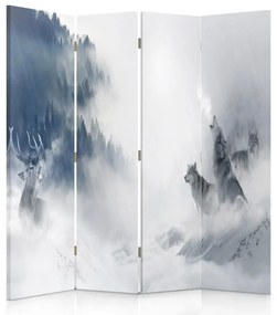 Gario Paraván Állatok télen Méret: 145 x 170 cm, Kivitelezés: Klasszikus paraván