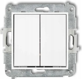 Lépcsőkapcsoló dupla fehér, piktogramok nélkül Mini Karlik