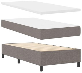 Box Spring Ágy Matraccal és Pad Taupe 90x190 cm Szövet