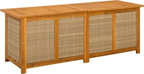 vidaXL Kerti Tároló Doboz 185 L Tömör Akácfa 150 x 50 x 56 cm Bézs