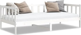 vidaXL fehér tömör fenyőfa kanapéágy 90 x 200 cm