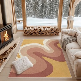 Okkersárga-törtrózsaszín mosható szőnyeg 60x100 cm Strawberry Creamsicle – Mila Home