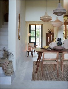 Barna étkezőasztal akácfa asztallappal 100x200 cm Quenza – Light &amp; Living