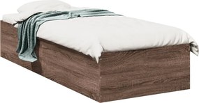 vidaXL barna tölgyszínű szerelt fa ágykeret 100 x 200 cm