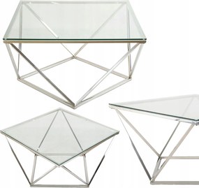 Dohányzóasztal glamour Diamanta Silver pad ezüst