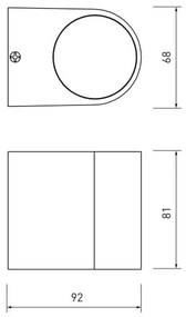 Lámpa Fali lámpa TIAGO 1 irányú, GU10, MAX. 35W, IP54, AC220-240V, 50/60Hz, fekete