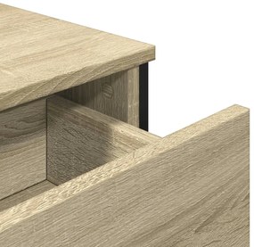 sonoma tölgy színű szerelt fa tálalóasztal 97 x 32,5 x 74,5 cm