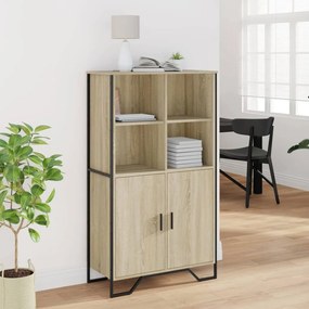 sonoma tölgy színű szerelt fa magasszekrény 79,5x35,5x137,5 cm