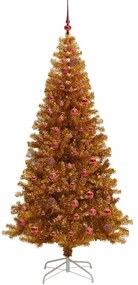 Karácsonyfa 300 LED-del állvánnyal Arany 210 cm PET