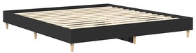 fekete szerelt fa ágykeret matrac nélkül 200 x 200 cm