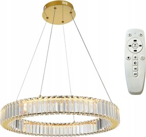 Kristály Csillár Mennyezeti Függőlámpa Tükör Nappali Távirányítóval 50CM
