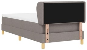 Boxspringágy matraccal, világosszürke, 80x200 cm, textil