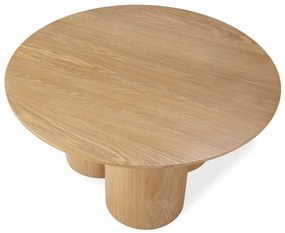 Natúr színű kerek dohányzóasztal tölgyfa dekorral ø 80 cm Lua – MOME