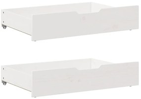 fehér kihúzható heverő fiókokkal matrac nélkül 80 x 200 cm