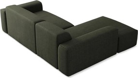 Zöld sarokkanapé (bal oldali-heverő résszel) Keli – Makamii