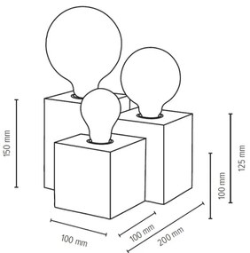 Spot-Light 2276376 - Vincent asztali lámpa 3xE27/15W/230V