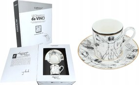 Kpl. Csésze csészealjjal L. Da Vinci: A vitruviusi ember (carmani)