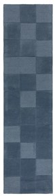 Sötétkék kézi szövésű gyapjú futószőnyeg 60x230 cm Checkerboard – Flair Rugs