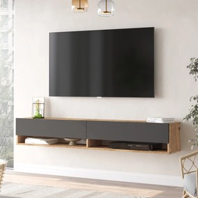 [en.casa] TV-állvány Laitila 180x31,5x29,5 cm rusztikus tölgy/antracitszürke