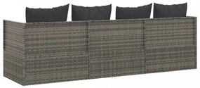 szürke polyrattan kültéri társalgókanapé párnákkal