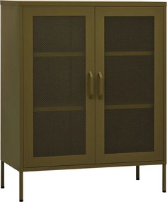 vidaXL olívazöld acél tárolószekrény 80 x 35 x 101,5 cm