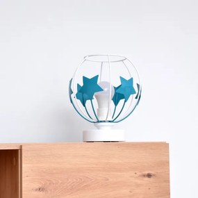 Gyerek asztali lámpa STARS 1xE27/15W/230V türkiz/fehér