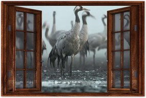 Poszterek 90x60 Darvak a ködben