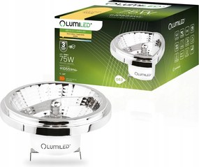 Led izzó G53 AR111 GU10 10W 75W 1055lm 3000K Meleg 24° 12V Ezüst