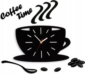Falióra a konyhába Öntapadós Csésze Csendes Fekete konyhába nappaliba