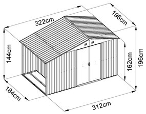 Avenberg Kerti ház fatárolóval 3,22 x 1.96 m ANTRACIT SD-X68EWS