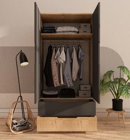 Flora 90 - Sapphire Oak, Anthracite