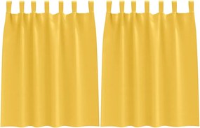 vidaXL Fekete Függöny Gyűrűkkel 2 pcs Mustár sárga 140 x 140 cm