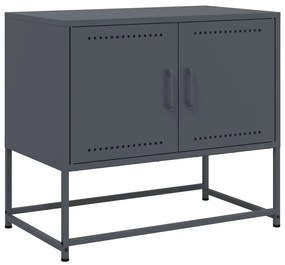 antracitszürke acél TV-szekrény 68,5x39x60,5 cm