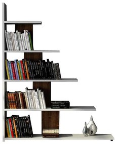 könyvespolc Reward - White, Walnut