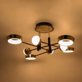 Zuma Line MX7170-8-3BGT - LARA felületre szerelhető csillár, dimmelhető LED, 60W/230V, arany/fekete