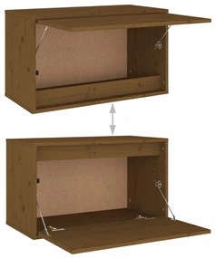 mézbarna tömör fenyőfa faliszekrény 60 x 30 x 35 cm