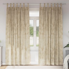 Bársonyfugönyök 2 db fémgyűrűvel Krém 260x140 cm
