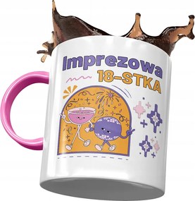 Rózsaszín Bögre Születésnapra 18 18. 18. Ajándék Nyomtatott Fotóval