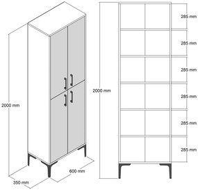Cipőtároló Berlin A - Walnut, Anthracite